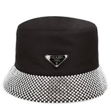 Prada LOGO PLAQUE EMBELLISHED BUCKET HAT