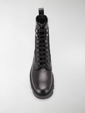 Prada NYLON- INSET LEATHER COMBAT BOOTS