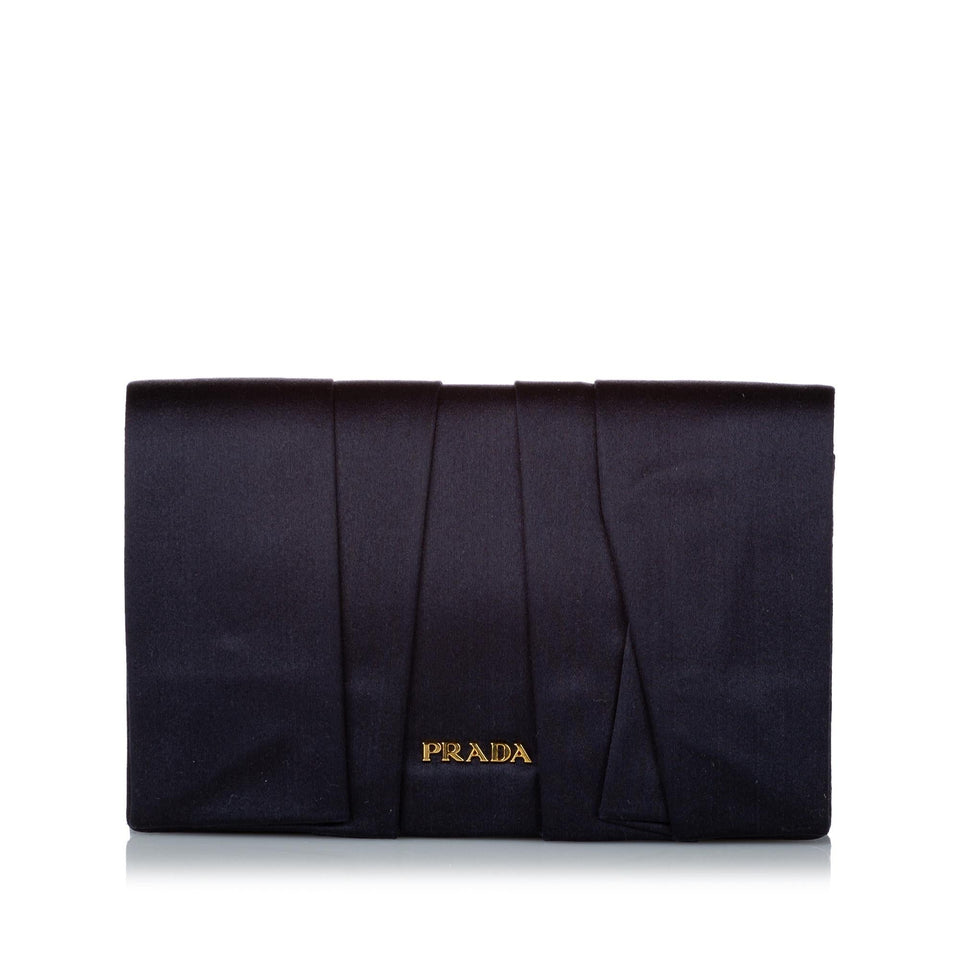 Prada Pleated Satin Clutch Bag (SHG-31019)