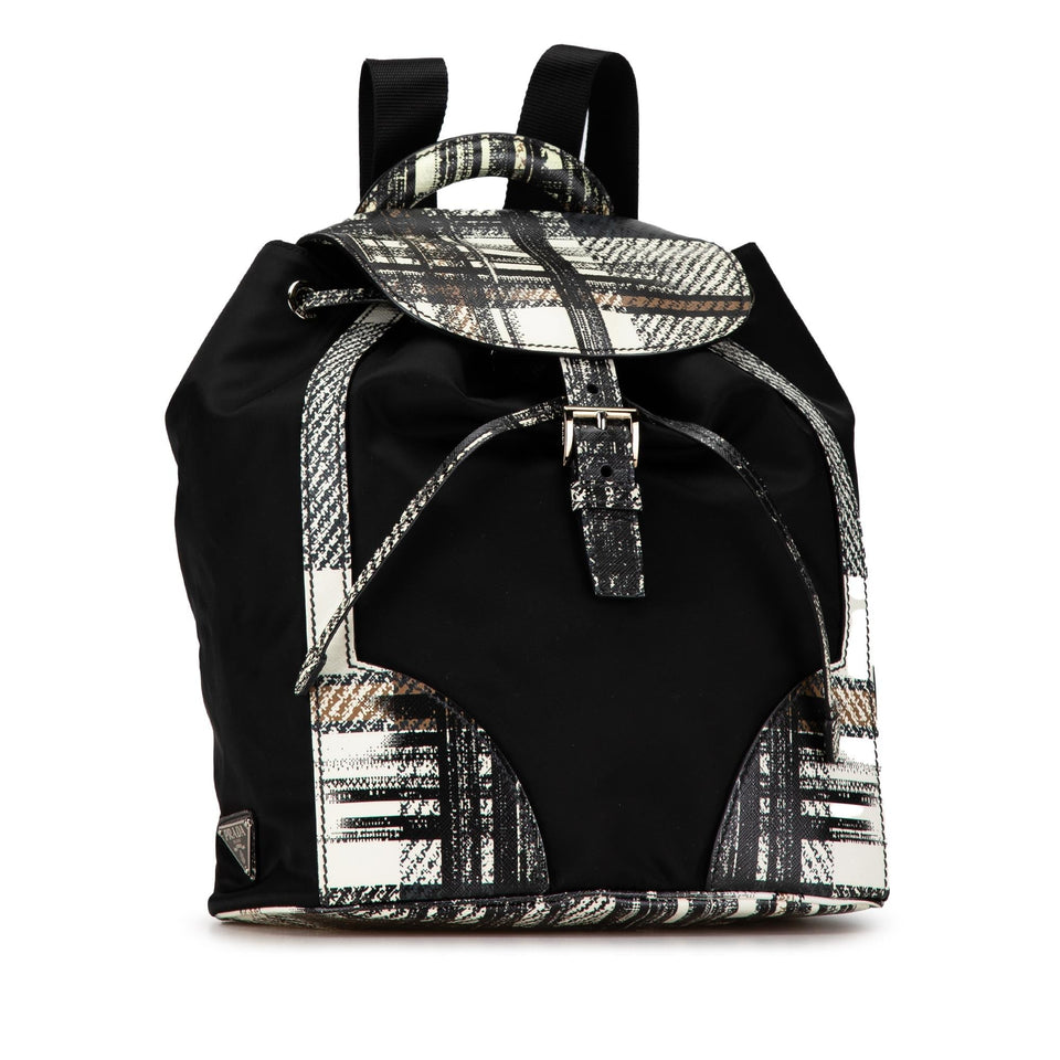 Prada Printed Saffiano Trimmed Tessuto Backpack (SHG-PIB586)