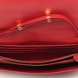 Prada SAFFIANO LUX LEATHER ORO WALLET ON CHAIN