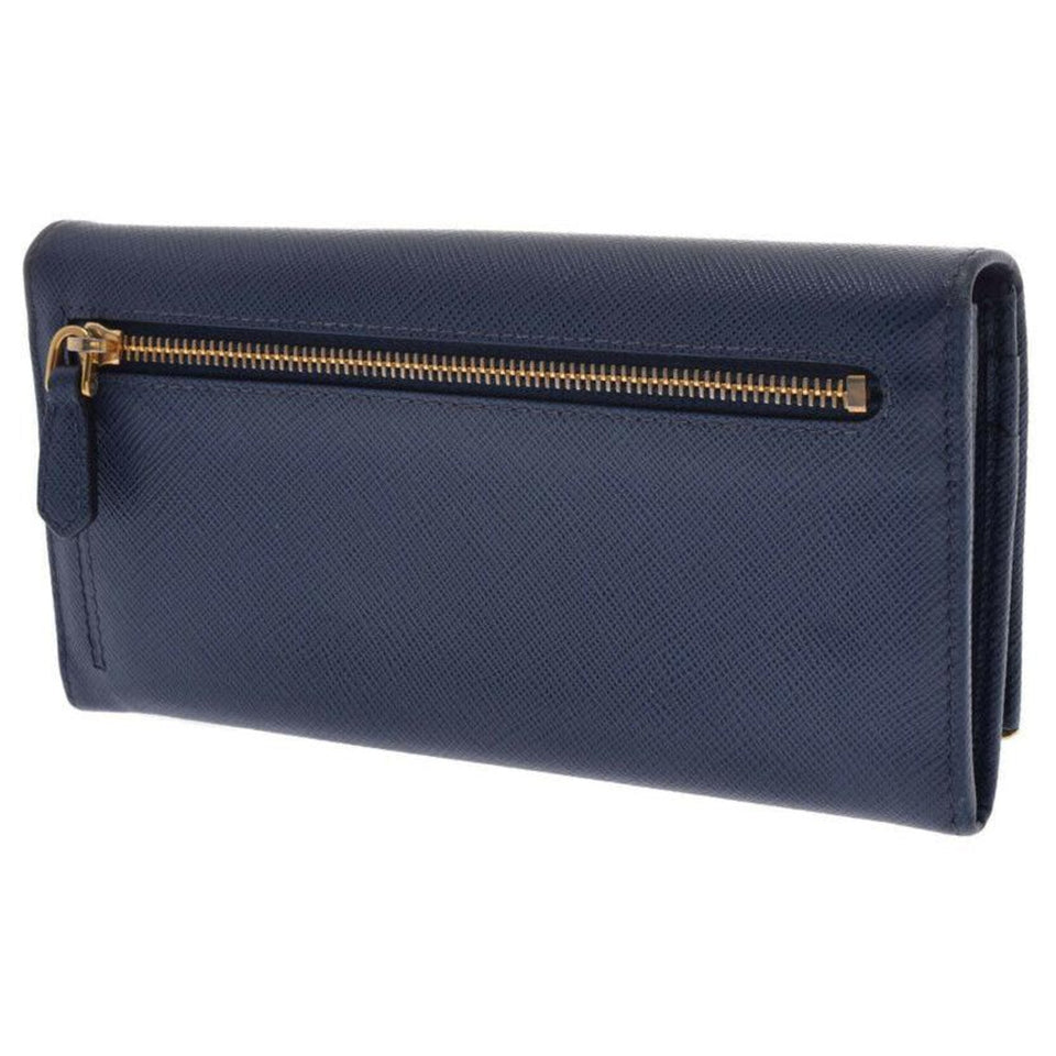 Prada SAFFIANO LEATHER METAL FRAME FLAP CONTINENTAL WALLET