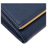 Prada SAFFIANO LEATHER METAL FRAME FLAP CONTINENTAL WALLET