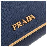 Prada SAFFIANO LEATHER METAL FRAME FLAP CONTINENTAL WALLET