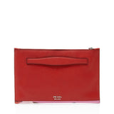Prada Saffiano Rosso dis Butterfly Clutch