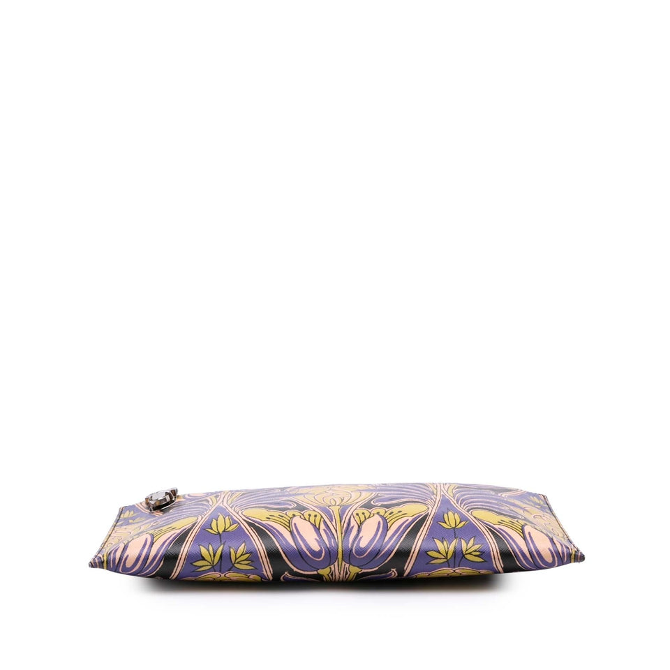Prada Saffiano Stampa Floral Clutch