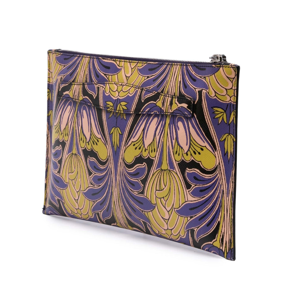 Prada Saffiano Stampa Floral Clutch