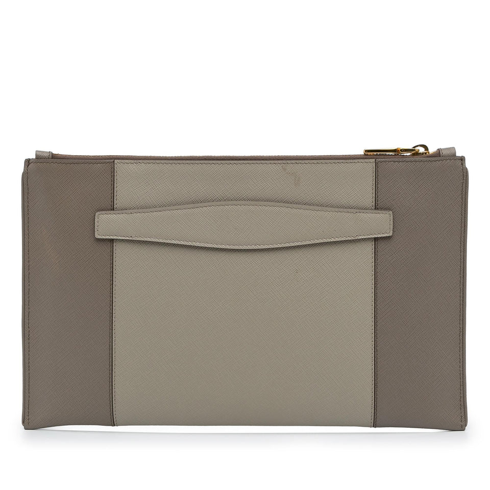 Prada Saffiano Zip Clutch (SHG-w9pW4U)