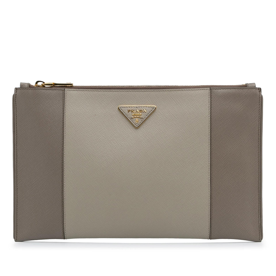 Prada Saffiano Zip Clutch (SHG-w9pW4U)