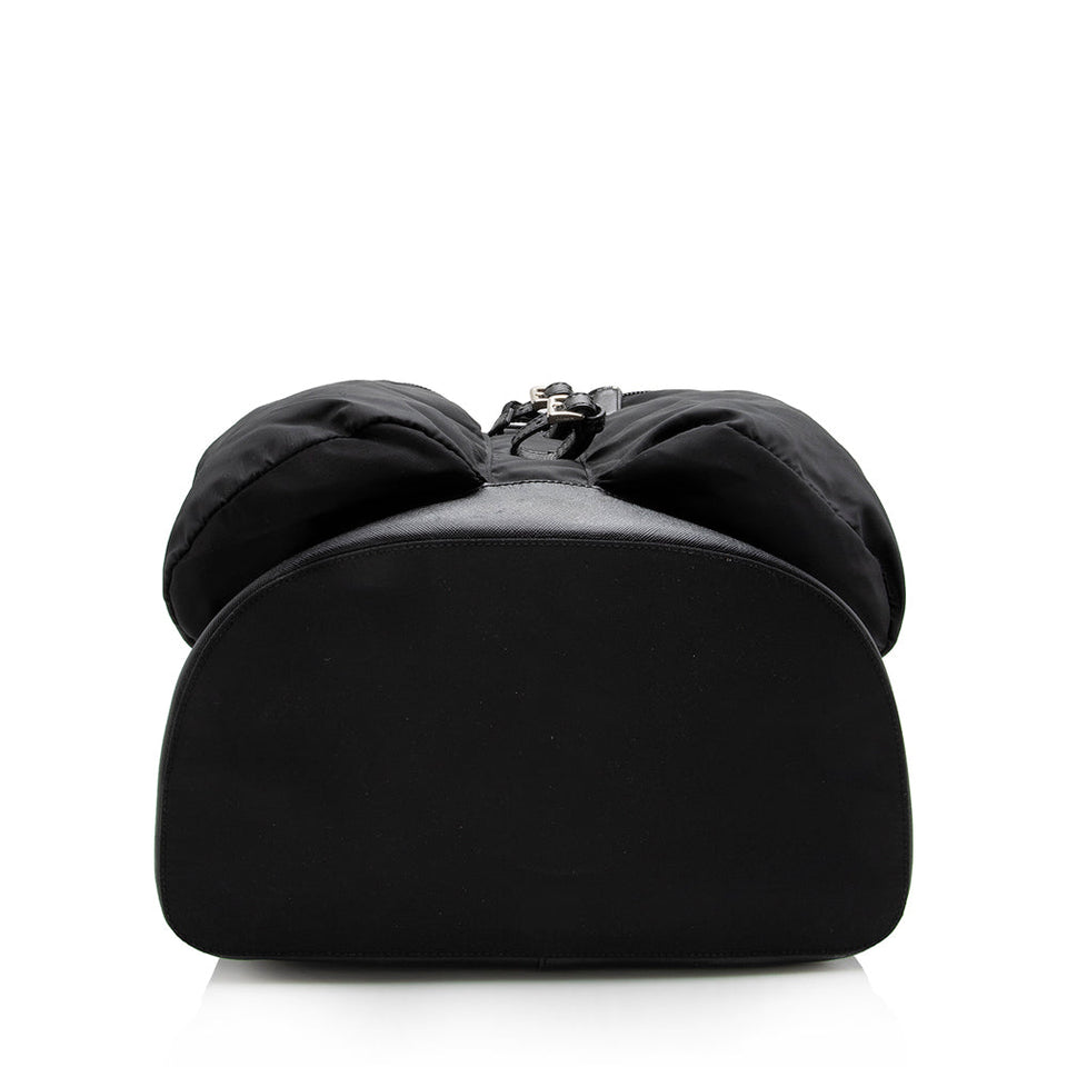 Prada Tessuto Double Pocket Drawstring Backpack (SHF-17072)