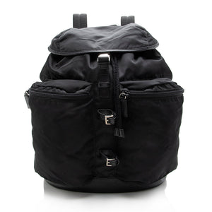 Prada Tessuto Double Pocket Drawstring Backpack (SHF-17072)