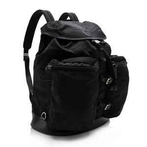 Prada Tessuto Double Pocket Drawstring Backpack (SHF-17072)