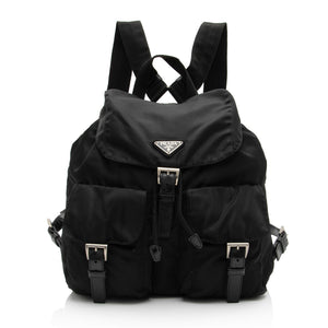 Prada Tessuto Double Pocket Medium Backpack (SHF-IvHeZr)
