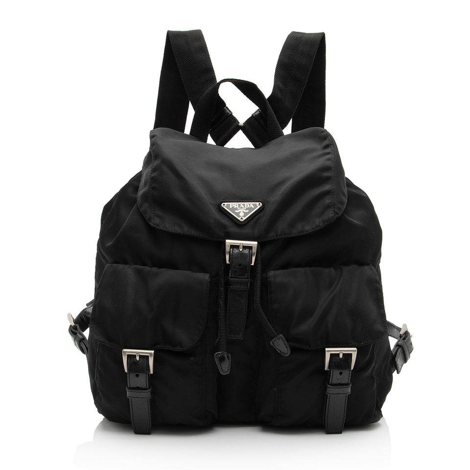 Prada Tessuto Double Pocket Medium Backpack (SHF-IvHeZr)