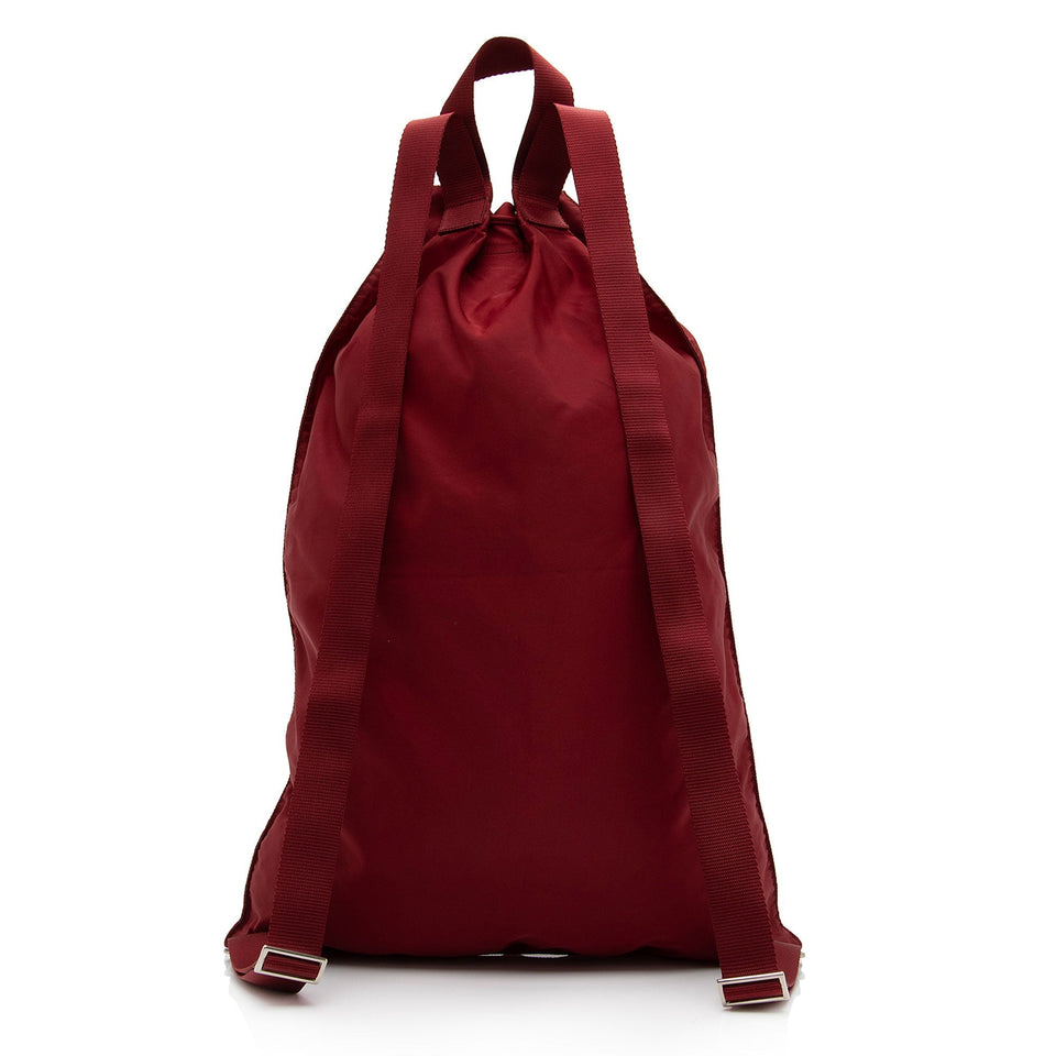 Prada Vintage Tessuto Drawstring Flat XL Backpack (SHF-cRZgws)