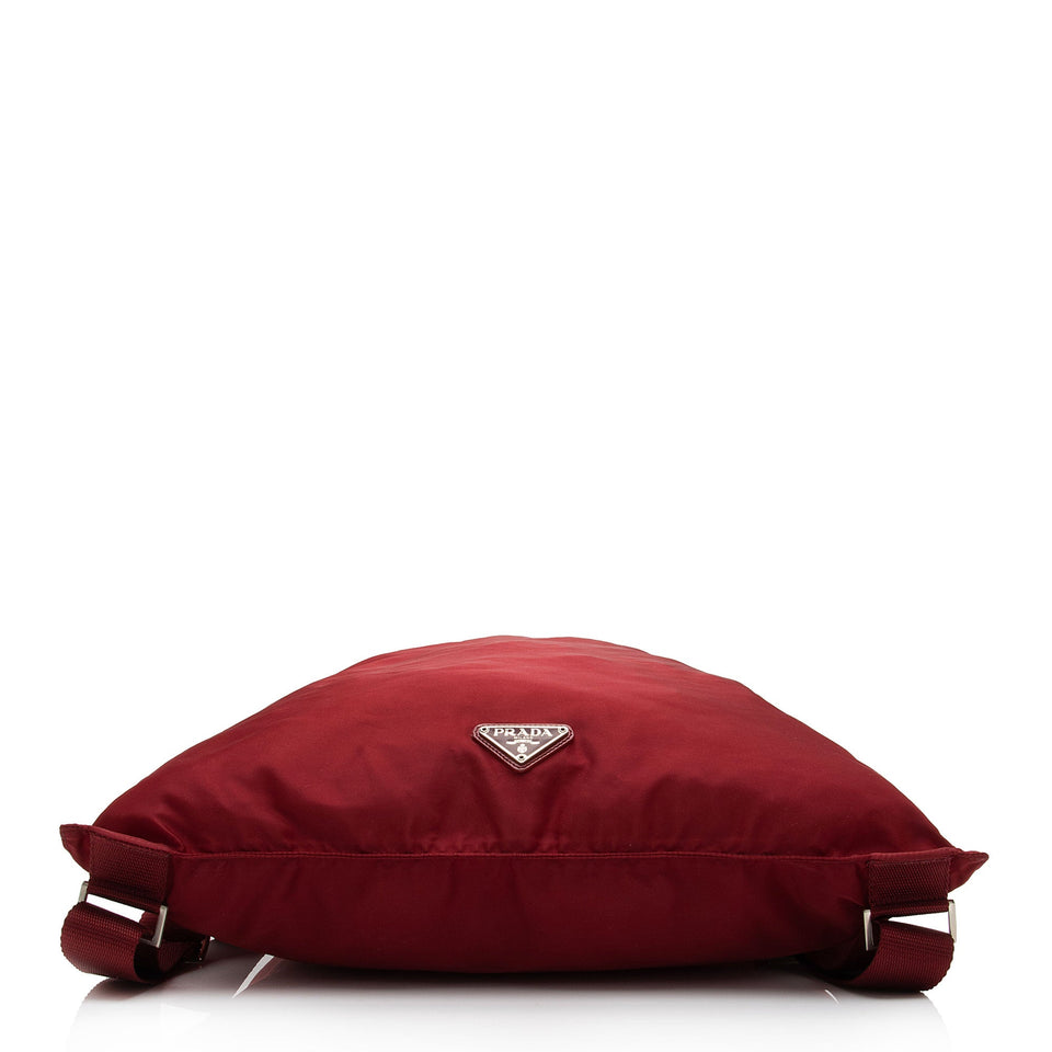 Prada Vintage Tessuto Drawstring Flat XL Backpack (SHF-cRZgws)