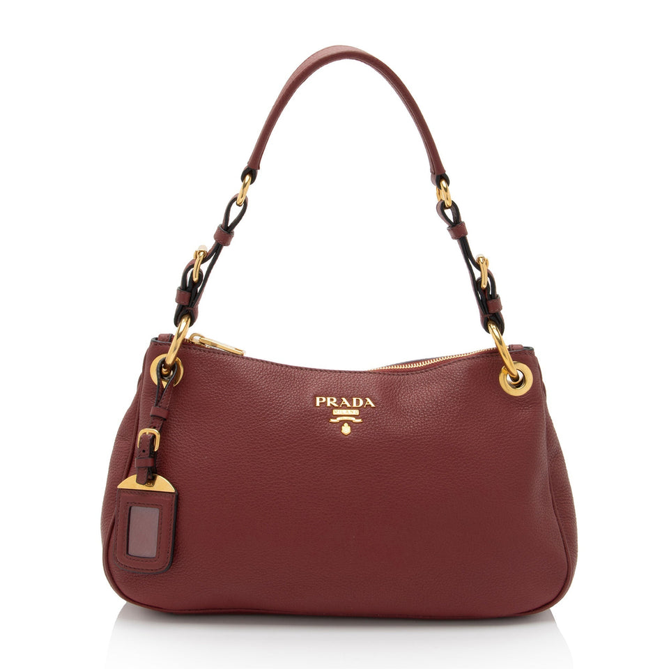 Prada Vitello Daino Belted Zip Shoulder Bag (SHF-ZmoFVU)