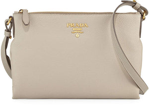 Prada VITELLO DAINO MEDIUM POUCH CROSSBODY BAG