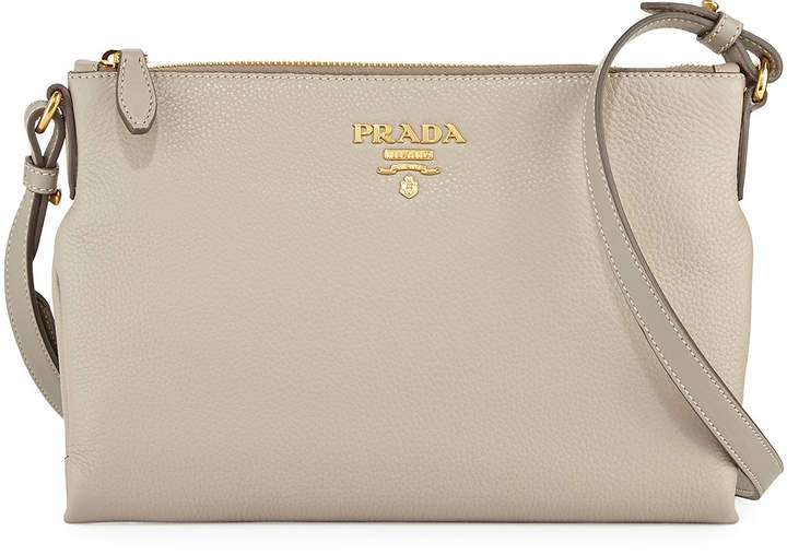 Prada VITELLO DAINO MEDIUM POUCH CROSSBODY BAG