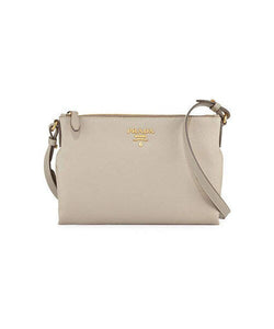 Prada VITELLO DAINO MEDIUM POUCH CROSSBODY BAG