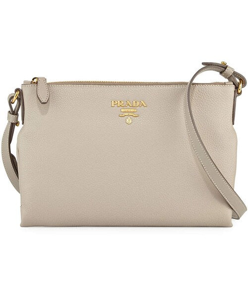 Prada VITELLO DAINO MEDIUM POUCH CROSSBODY BAG