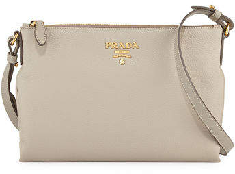 Prada VITELLO DAINO MEDIUM POUCH CROSSBODY BAG