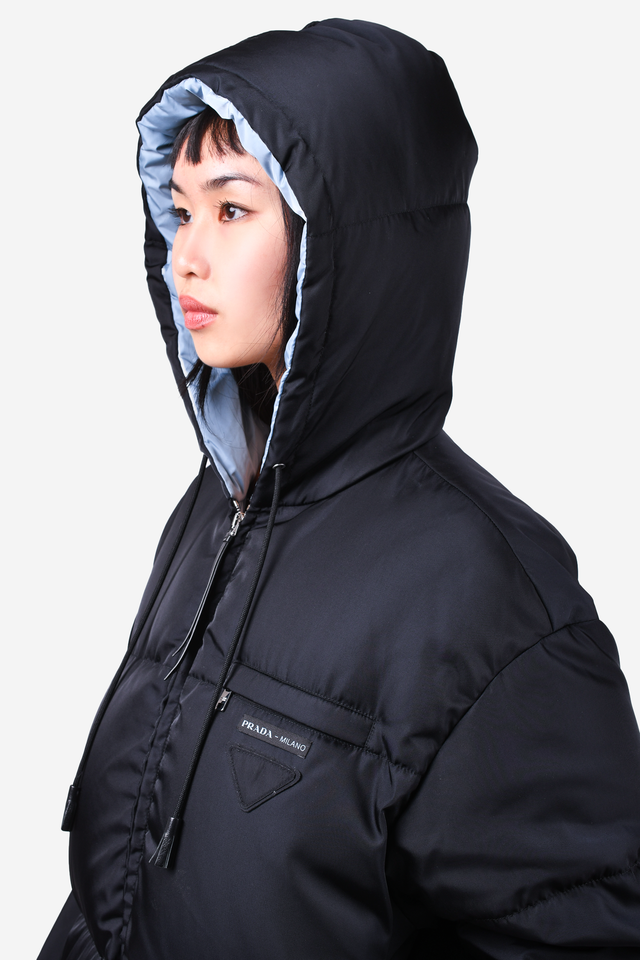 Prada 2022 Black Down Puffer Jacket Size 36