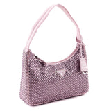 Prada Alabaster Pink Satin Crystal Mini Re-Edition 2000