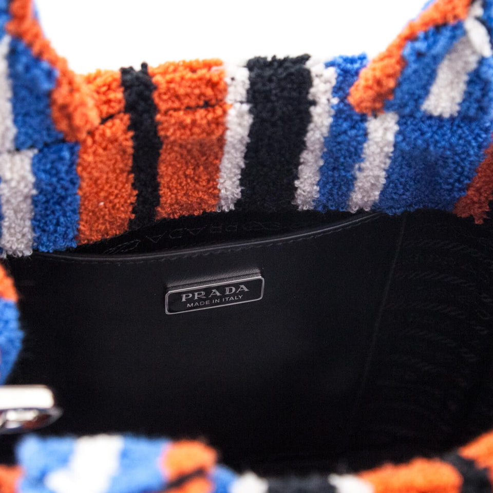 Prada Arancio Terrycloth Bayadere Stripe Bag
