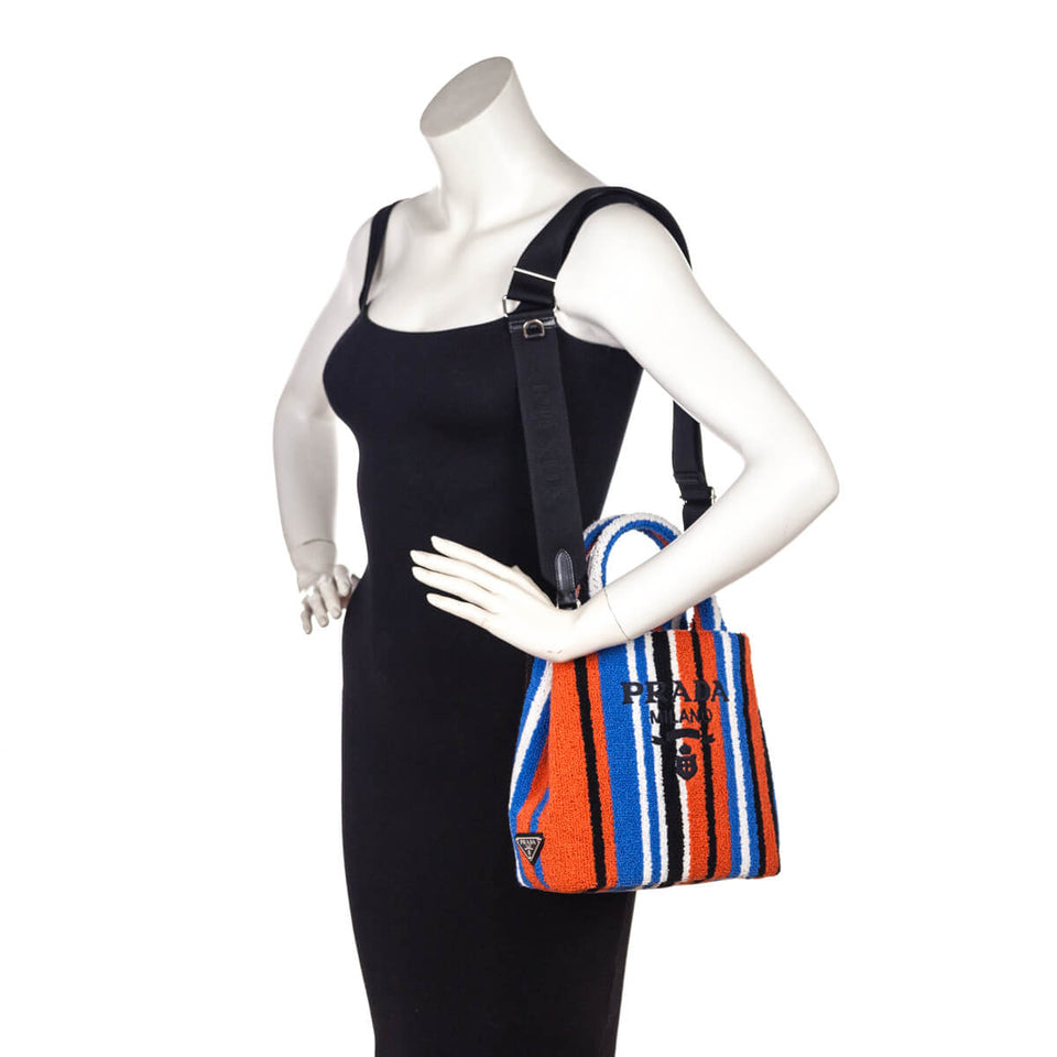 Prada Arancio Terrycloth Bayadere Stripe Bag