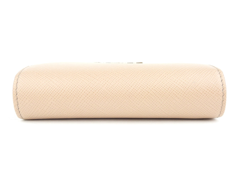 Prada Beige Saffiano Leather Trifold Wallet