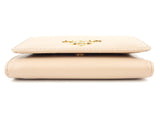 Prada Beige Saffiano Leather Trifold Wallet