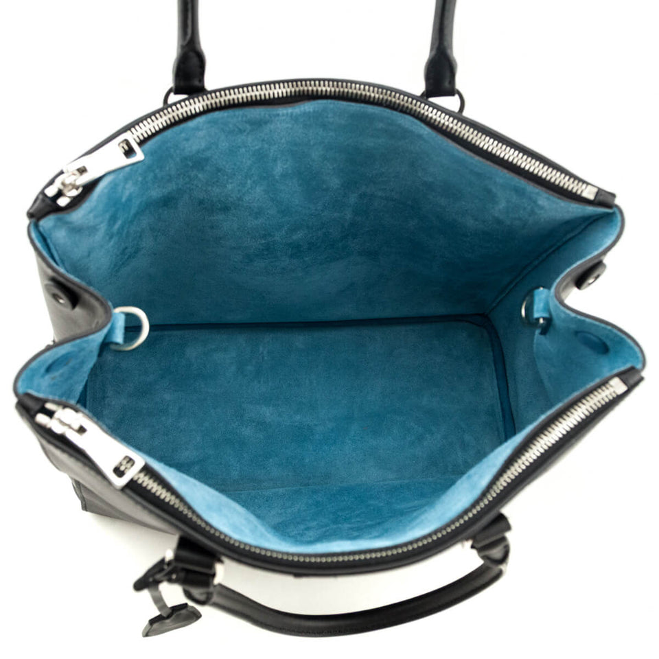 Prada Black City Calf Medium Galleria Double Zip Tote