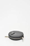 Prada Black Leather Round Keychain