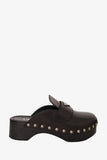 Prada Black Leather Studded Clogs Size 36