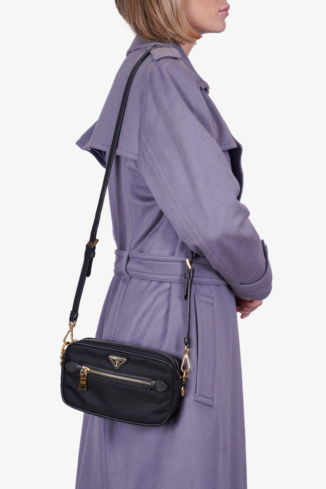 Prada Black Nylon Tessuto Small Crossbody Bag