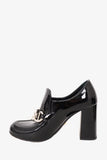 Prada Black Patent Leather Block Heel Loafer Size 35.5