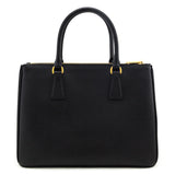 Prada Black Saffiano Lux Medium Galleria Double Zip Tote