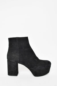 Prada Black Suede Platform Boot Size 39