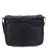 Prada Black Tessuto Nylon Double Buckle Small Messenger Bag