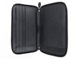 Prada Black Tessuto Nylon and Saffiano Leather Large Travel Organizer Zip Wallet