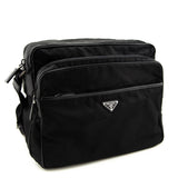 Prada Black Tessuto & Saffiano Messenger Bag