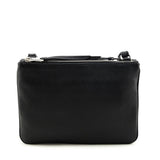 Prada Black Vitello Phenix Double Zip Crossbody Bag
