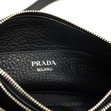 Prada Black Vitello Phenix Double Zip Crossbody Bag