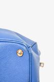 Prada Blue Saffiano Leather Large Galleria Tote Bag with Strap