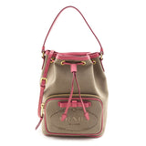 Prada Brown Jacquard Logo Mini Bucket Crossbody Bag