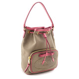 Prada Brown Jacquard Logo Mini Bucket Crossbody Bag