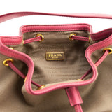 Prada Brown Jacquard Logo Mini Bucket Crossbody Bag