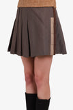 Prada Brown Wool Pleated Mini Skirt Size 38