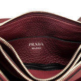Prada Cerise Vitello Phenix Double Zip Crossbody Bag